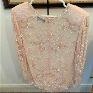 VINTAGE JOVANI TOP BEADING & PEARLS